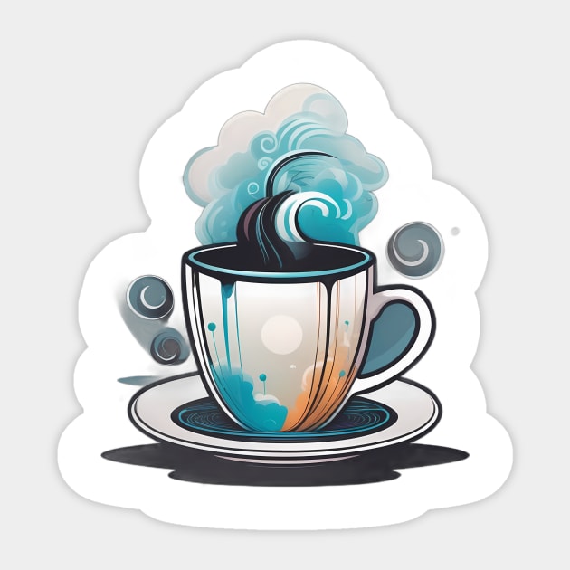 hot coffee magic cup Sticker by AhmedPrints